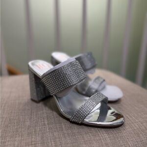 Jennifer Lopez Silver Embellished Heels silver